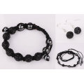 Negro Shamballa Collar / Anillos / Pulseras / Pendientes Shamballa Joyería JW24